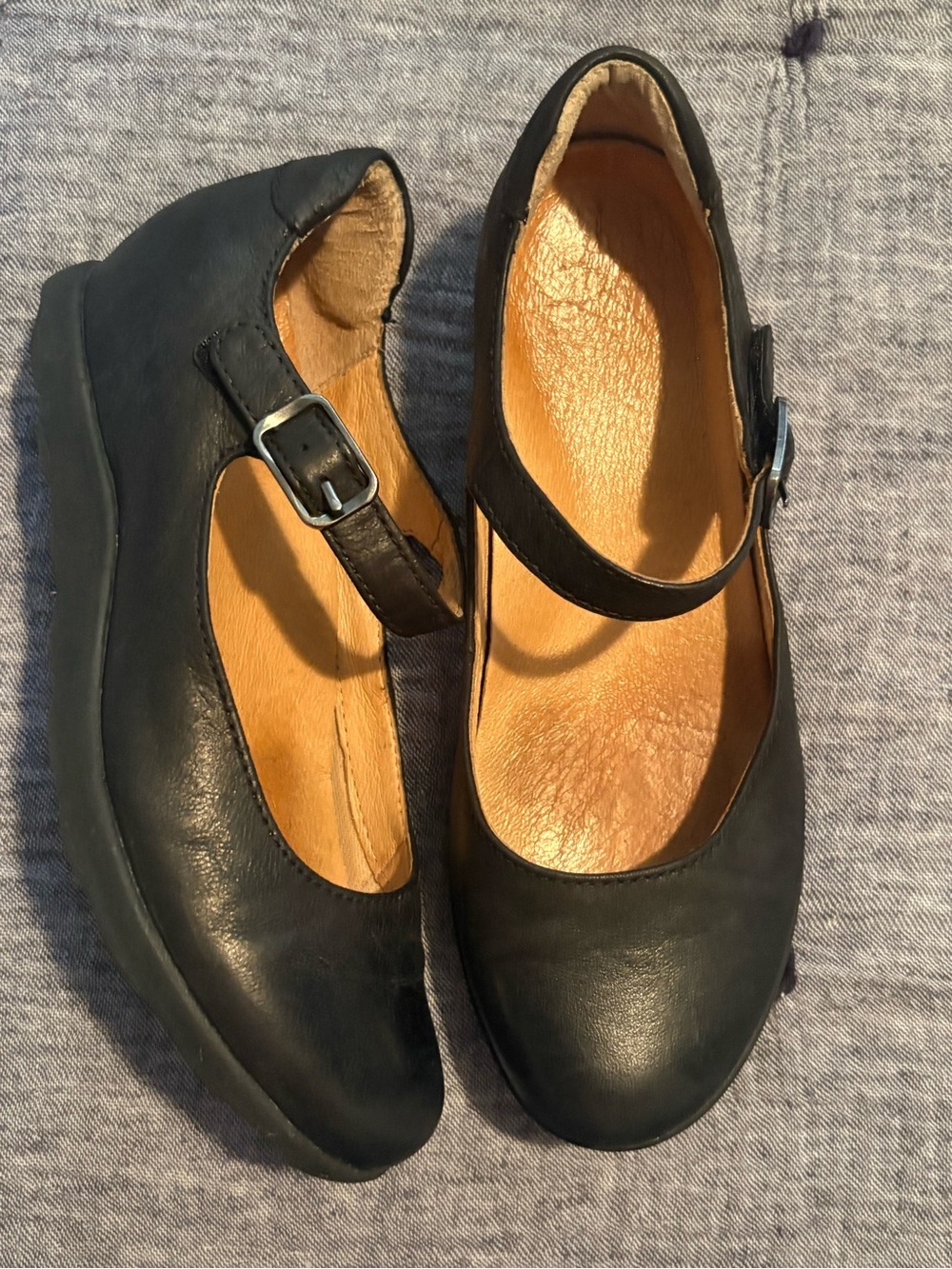 Dansko Black Burnished Nubuck/Leather Mary Jane.